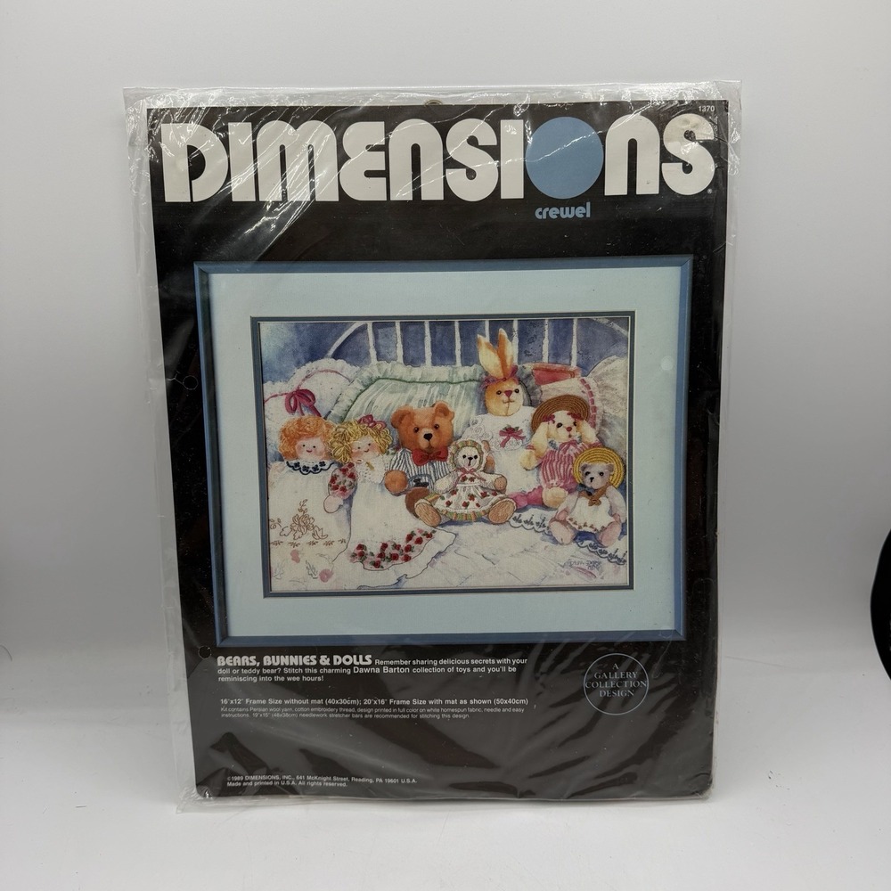 Dimensions Cross Stitch Crewel Embroidery Kit Bears Bunnies Dolls #1370 Crafts